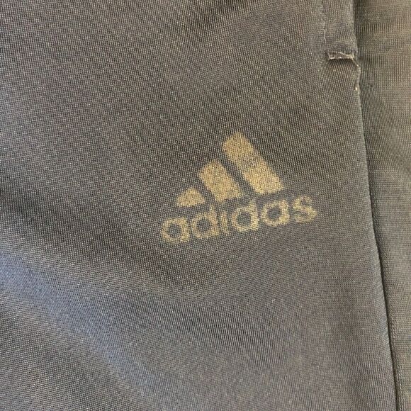 Adidas Pants Men Medium Blue Joggers Basketball Sweatpants Logo Striped Training - Picture 3 of 9
